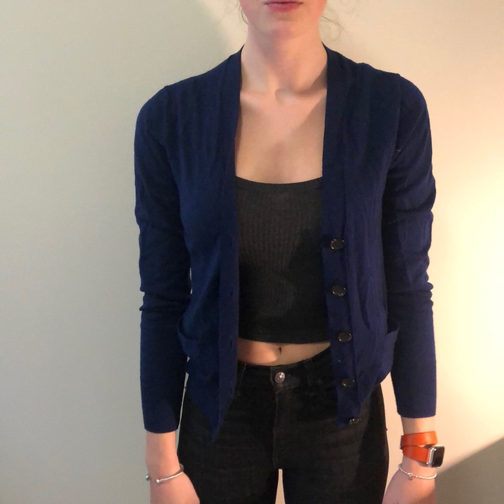 Blue cardigan